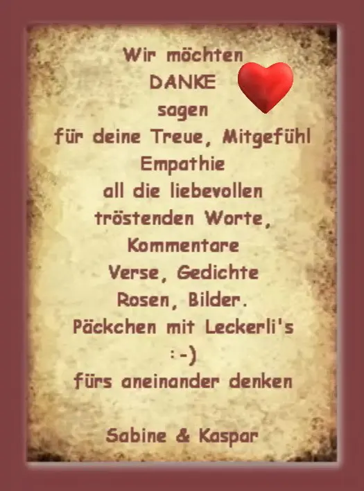 Andachtsbild von Sabine mit Kaspar tief im Herzen