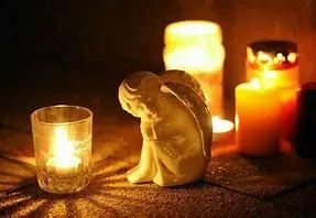 Andachtsbild von Brigitte mit Nelly, Benny und Axel im Herzen