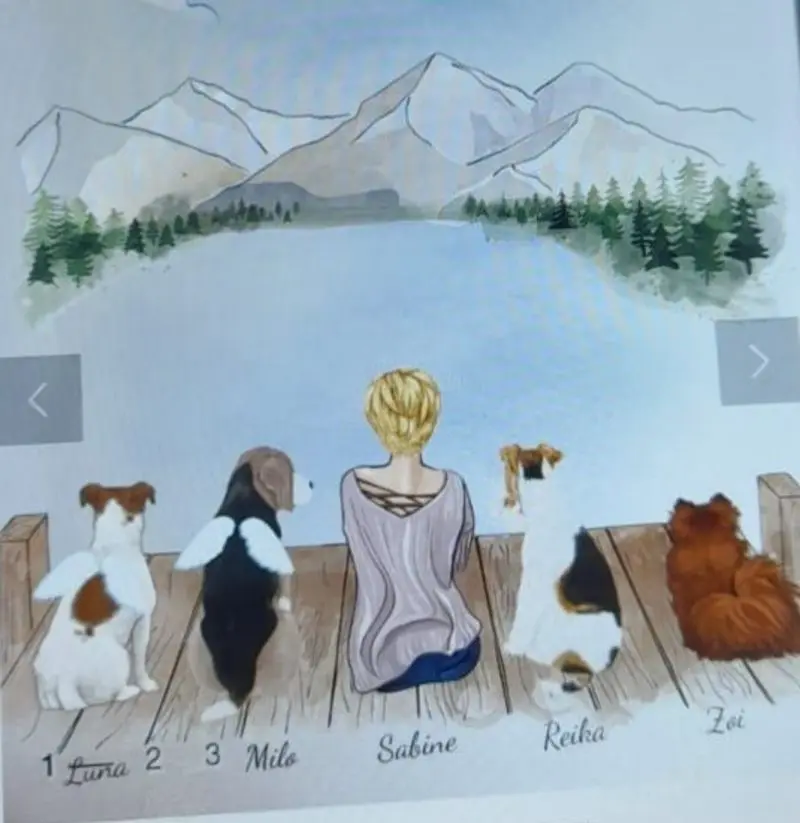 Andachtsbild von Sabine mit Luna & Milo tief im Herzen 