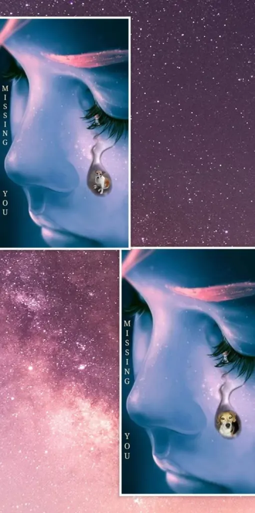 Andachtsbild von Sabine mit Luna & Milo tief im Herzen 