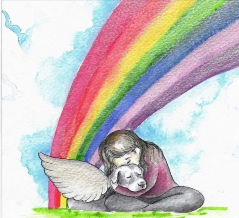 Andachtsbild von Sabine mit Luna & Milo tief im Herzen 