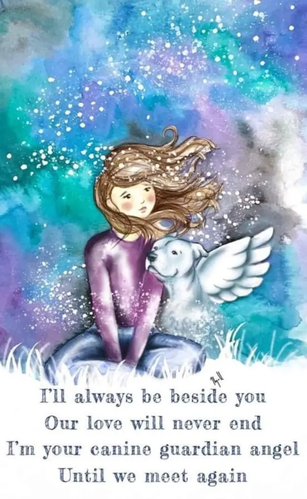 Andachtsbild von Sabine mit Luna & Milo tief im Herzen 