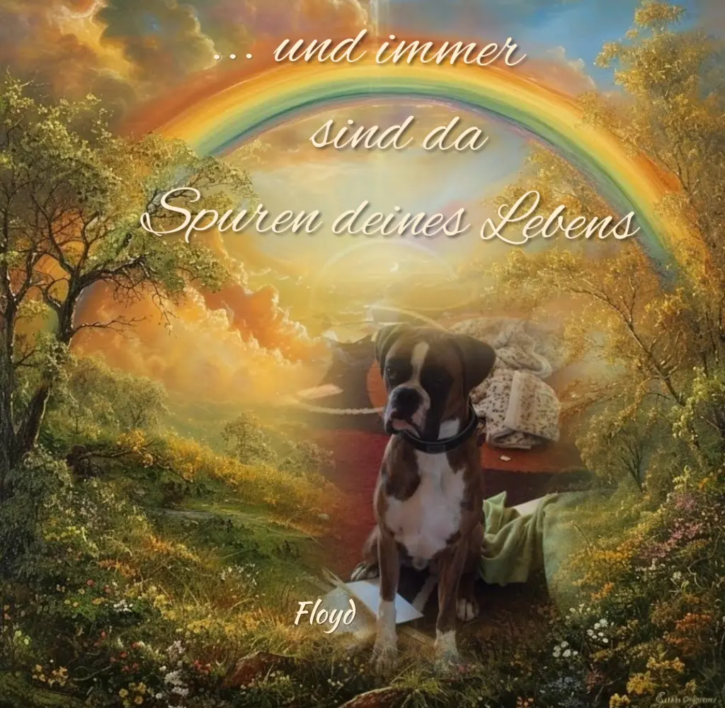 Andachtsbild von Gaby mit Snowy im Herzen 