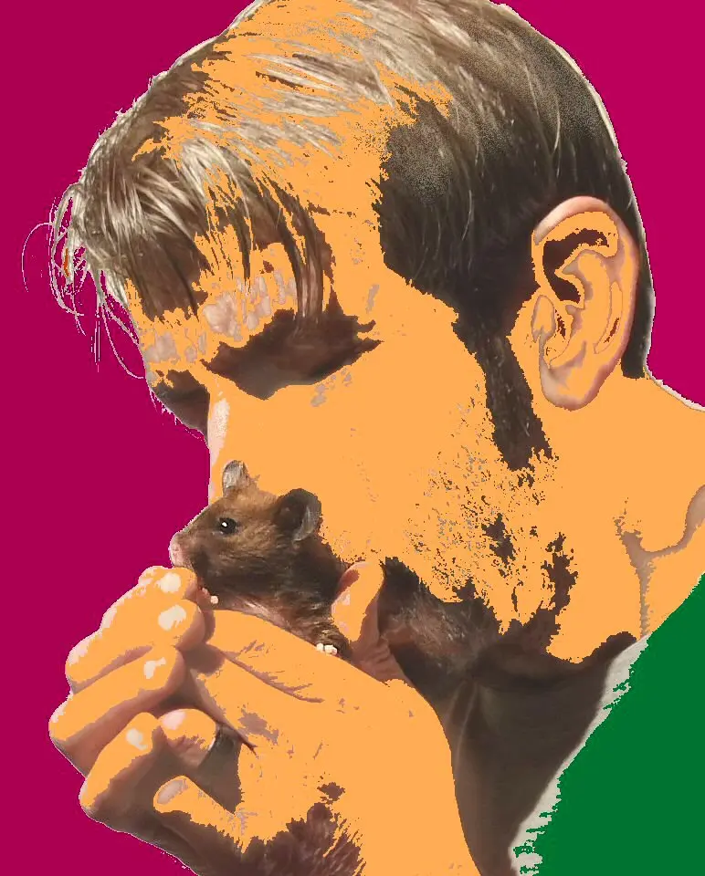 Andachtsbild von Klaus mit Charlotte in der Regenbogen-Matrix