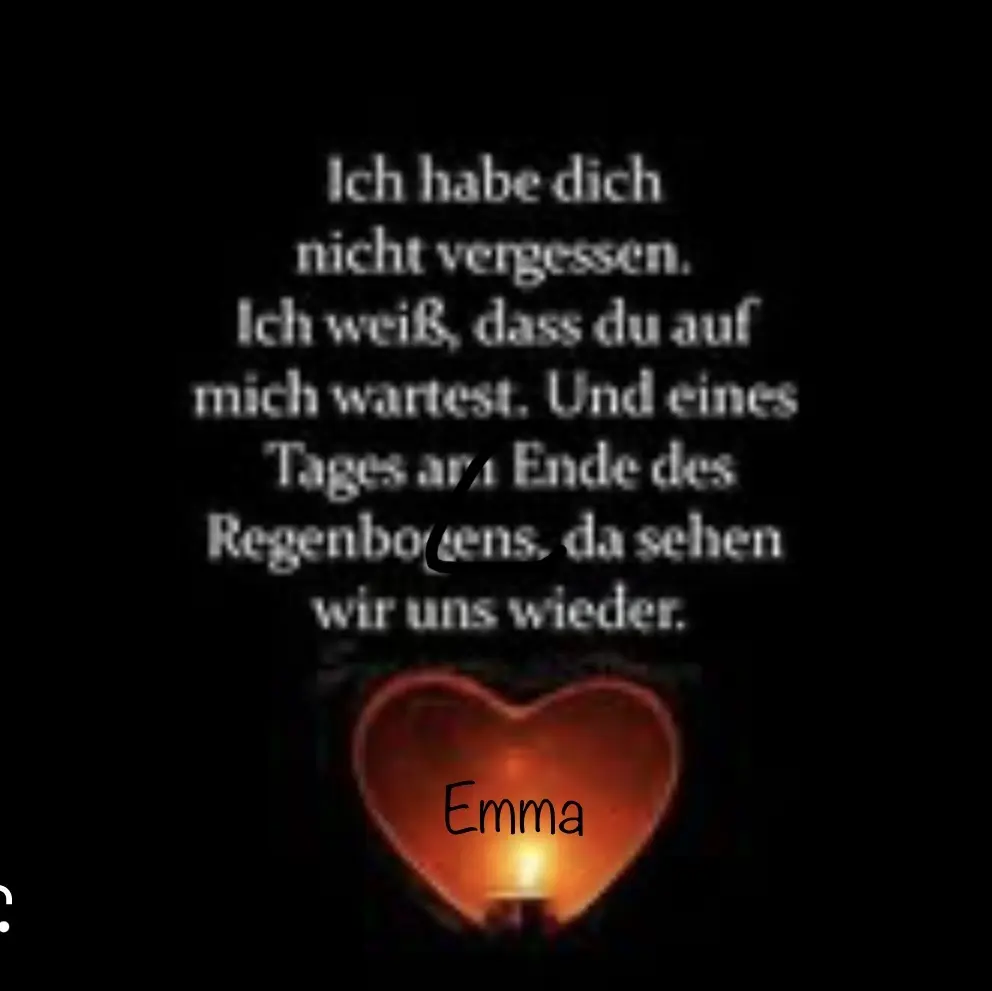 Andachtsbild von Mama an Emma 