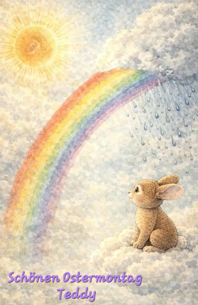 Condolence image of Ostergruß 💌an Teddy ins Regenbogenland 🌈