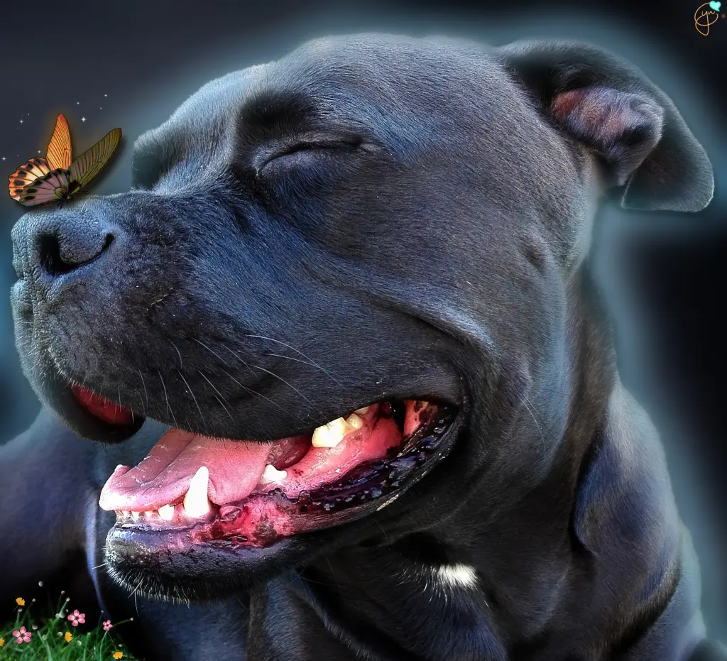 Andachtsbild von Mon & Cyn mit Seelenhund Thysie