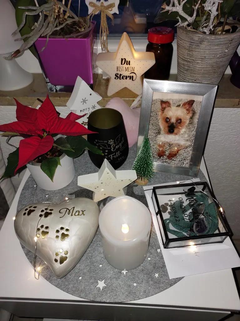 Andachtsbild von Elke mit Max im Herzen