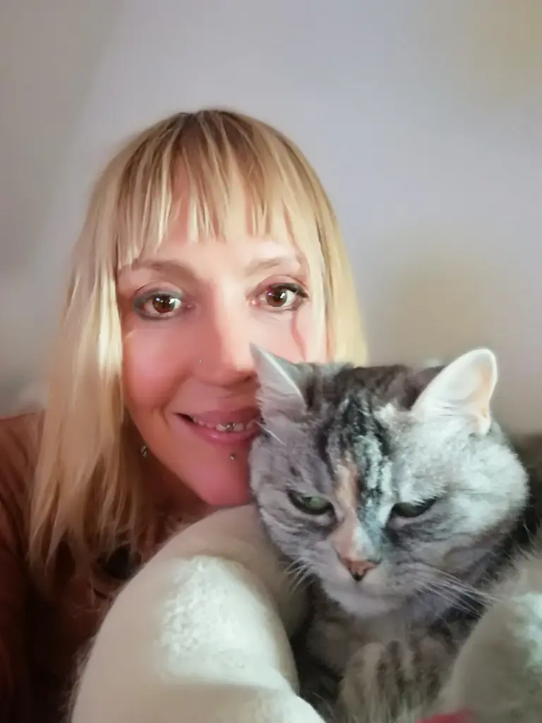 Andachtsbild von Silke mit Mia im Herzen