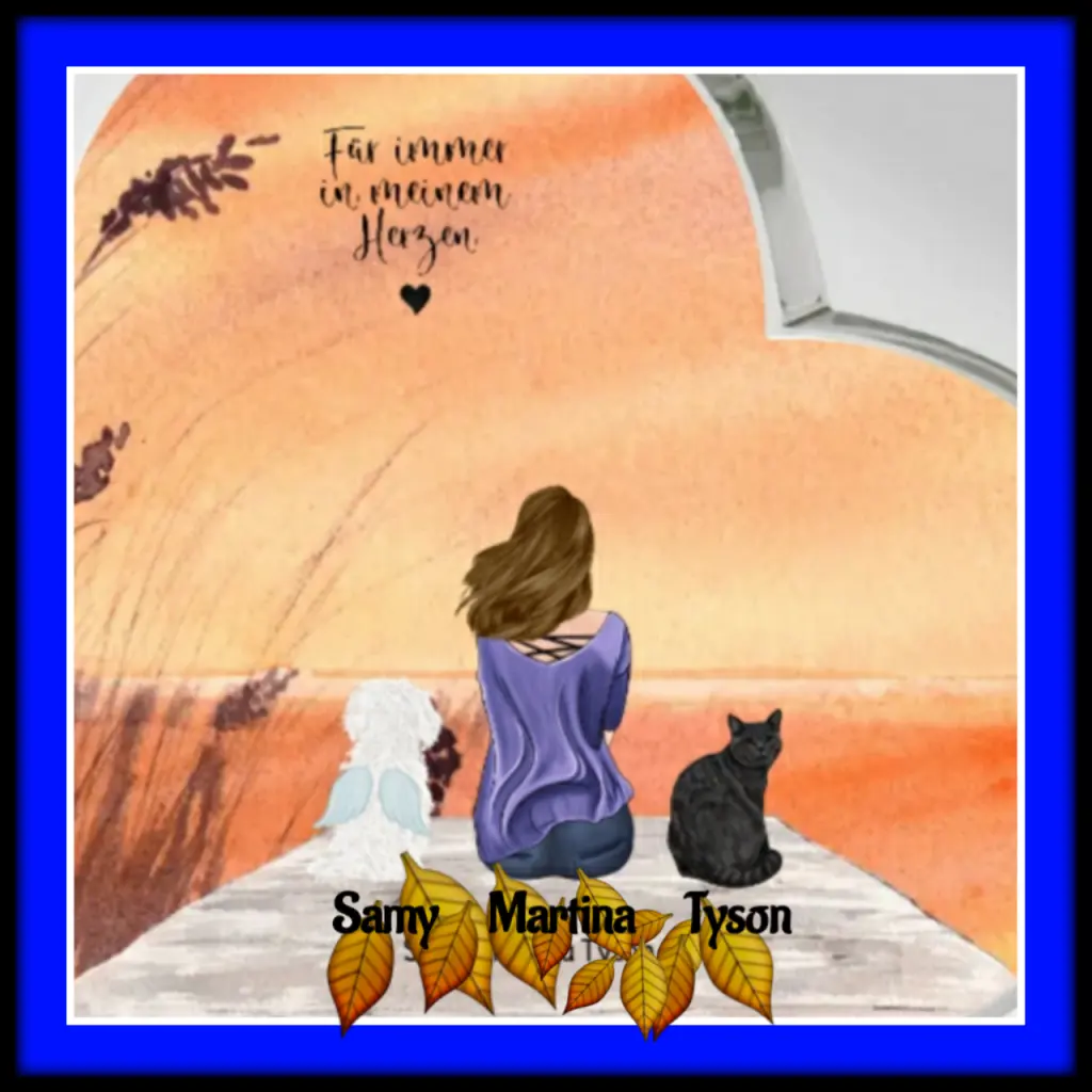 Andachtsbild von Martina mit Seelenhund Samy ♥️⭐♥️ für immer im Herzen