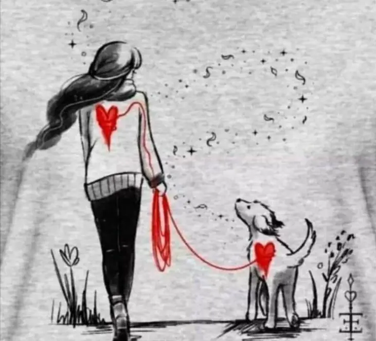 Andachtsbild von Martina mit Seelenhund Samy ♥️⭐♥️ für immer im Herzen 