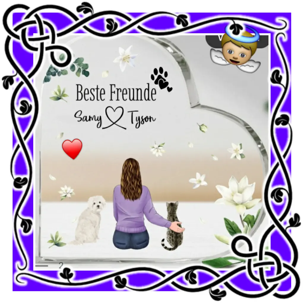 Andachtsbild von Martina mit Seelenhund Samy ♥️⭐♥️ für immer im Herzen