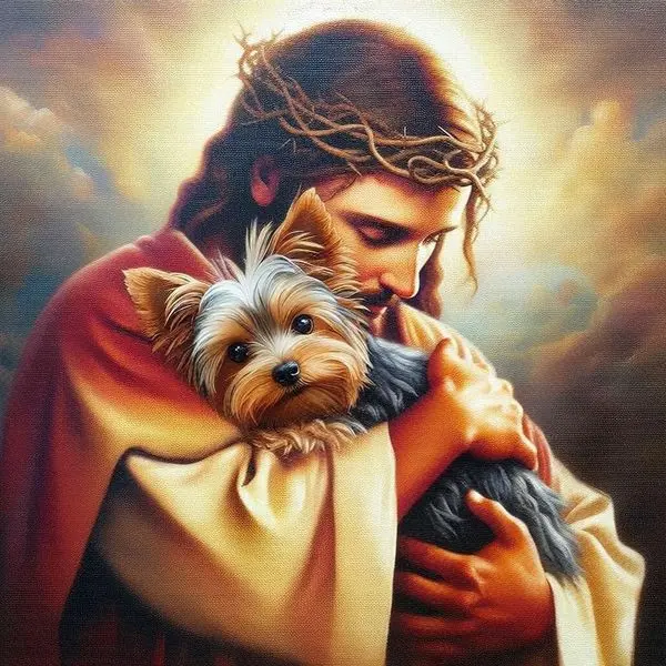 Andachtsbild von Martina mit Seelenhund Samy ♥️⭐♥️ für immer im Herzen 