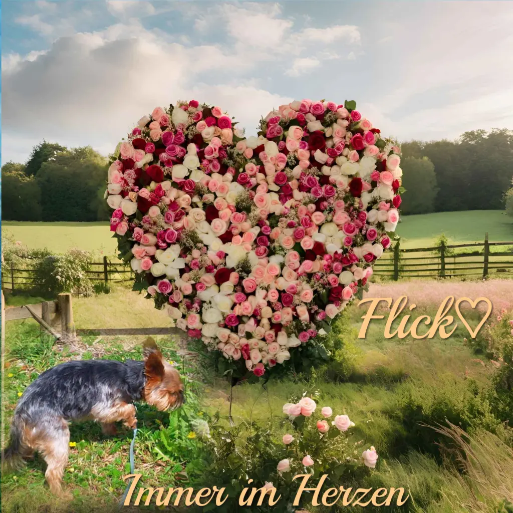 Andachtsbild von Gaby mit Snowy im Herzen 