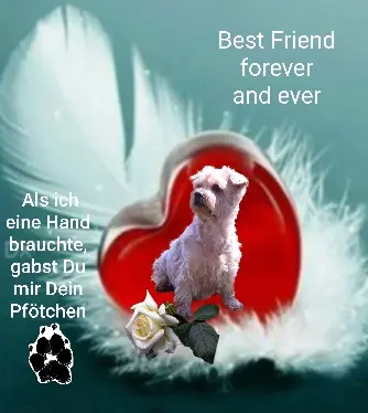 Andachtsbild von Krzysztof und Ewa mit Jacki tief im Herzen ❤