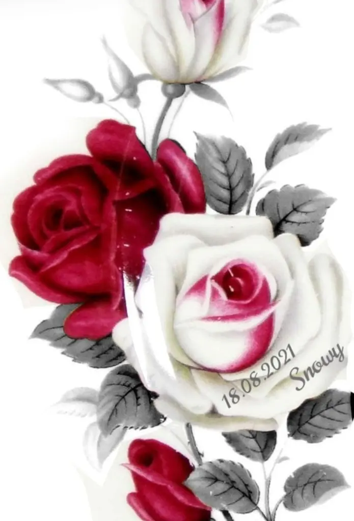 Andachtsbild von Gaby mit Snowy im Herzen 