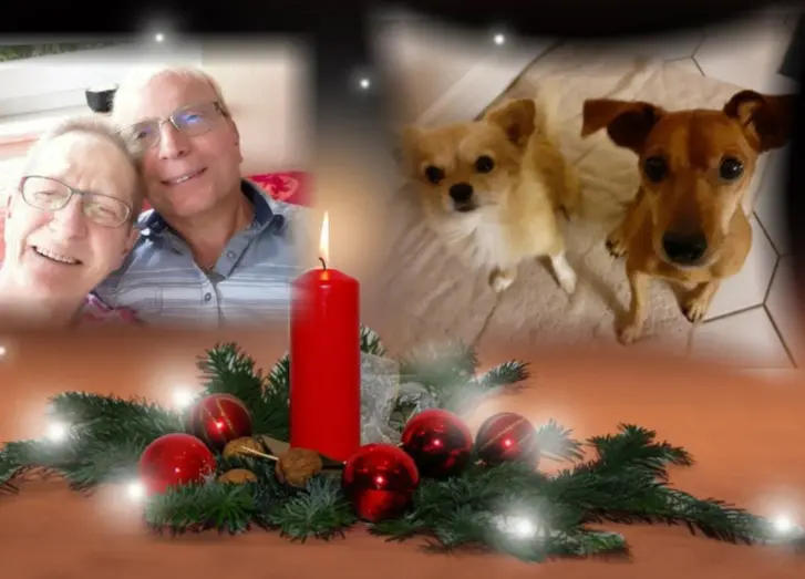 Andachtsbild von Jutta, Axel, Oscar und Rocky 