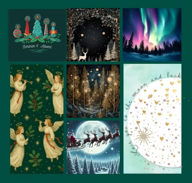 Andachtsbild von Adventsrosen für Pauli