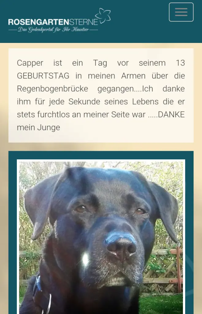 Condolence image of Marion mit Capper im Herzen 