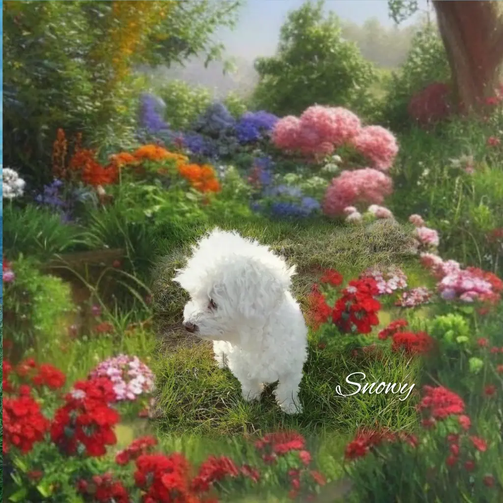 Andachtsbild von Gaby mit Snowy im Herzen 