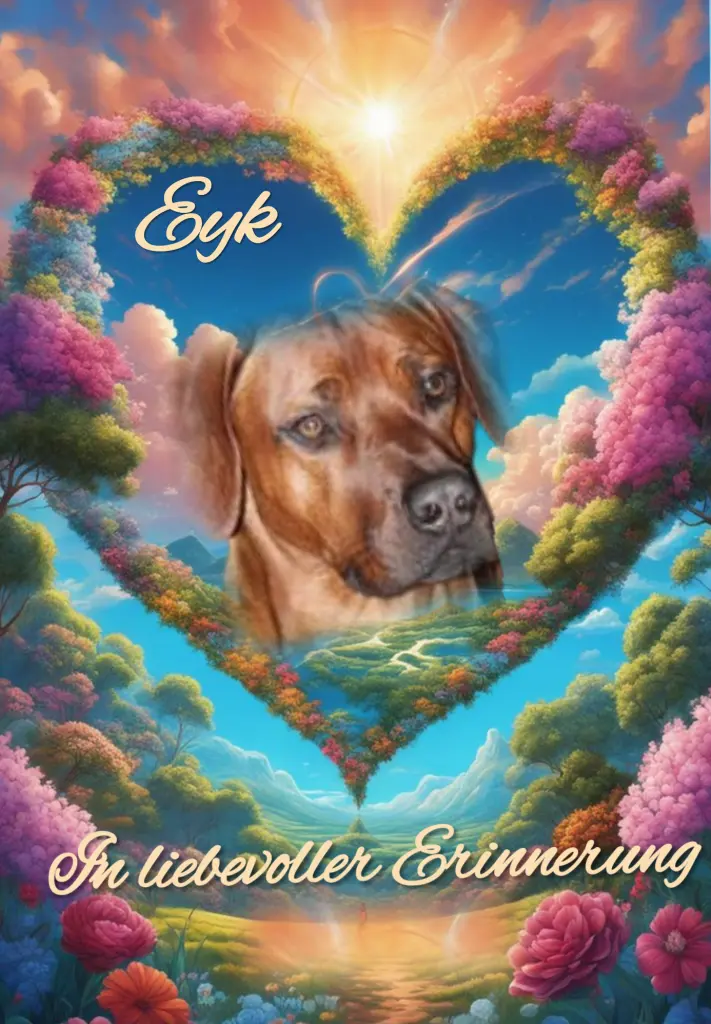 Andachtsbild von Gaby mit Snowy im Herzen 