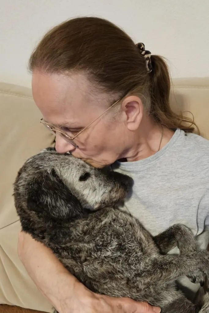 Andachtsbild von Gudrun mit Lilly im Herzen