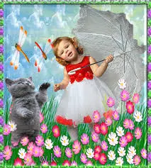 Andachtsbild von Brigitte mit Nelly, Benny und Axel im Herzen