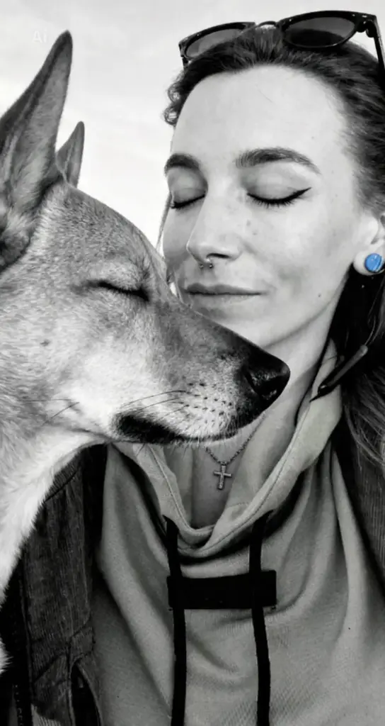 Andachtsbild von Steffi mit Lilli-Fee im Herzen ❤️ 🐕🪽🌈