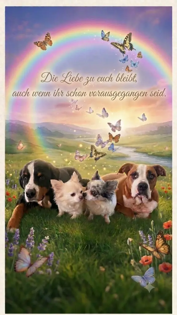 Bruno, Nala , Nele und Diego vereint für immer .