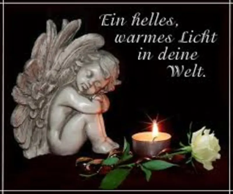 Andachtsbild von Brigitte mit Nelly, Benny und Axel im Herzen