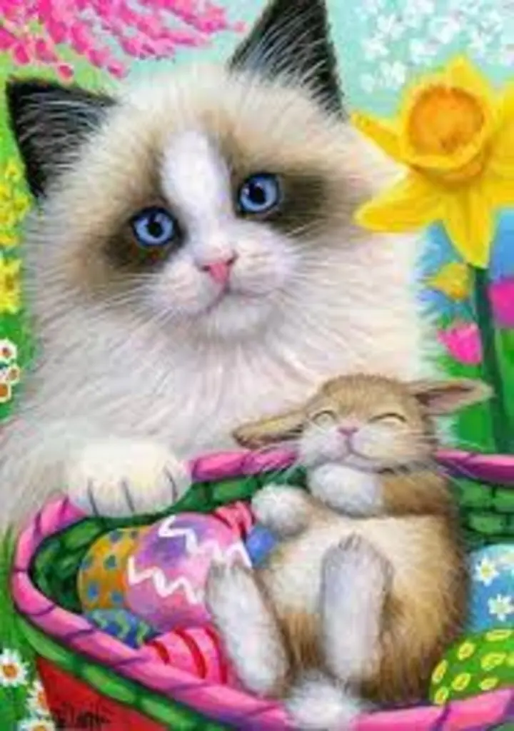 Andachtsbild von Brigitte mit Nelly, Benny und Axel im Herzen