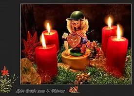 Andachtsbild von Brigitte mit Nelly, Benny und Axel im Herzen